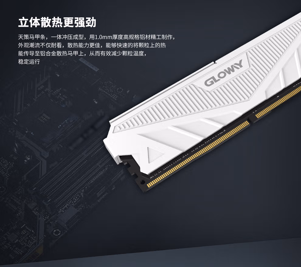 光威（Gloway）32G DDR4 3200 台式机内存条 天策系列-皓月白 