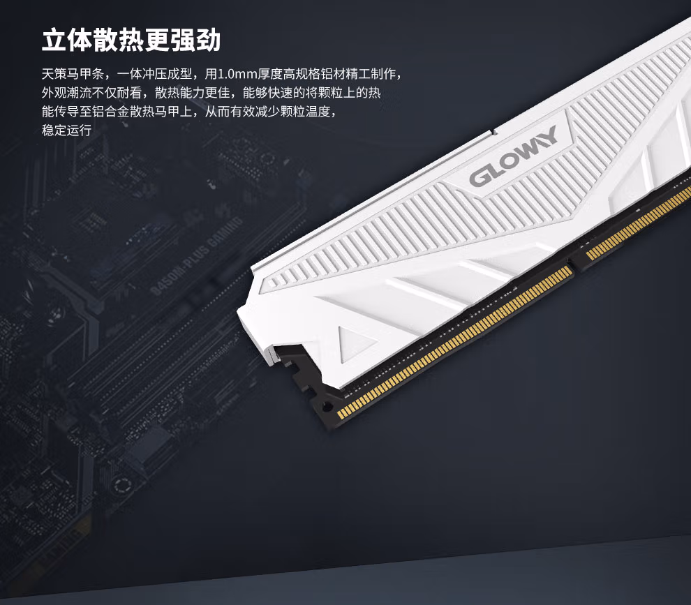 光威（Gloway）16GB(8Gx2)套装 DDR4 3600 台式机内存条 天策系列-皓月白 