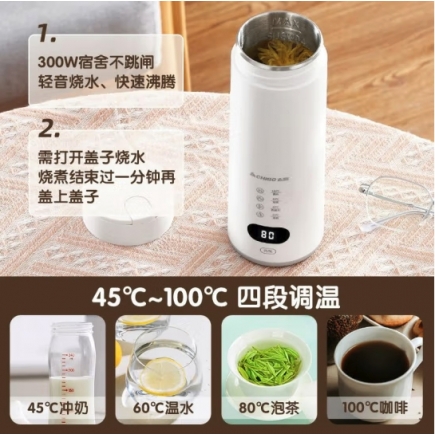 便携式烧水壶电热水杯旅行加热水杯